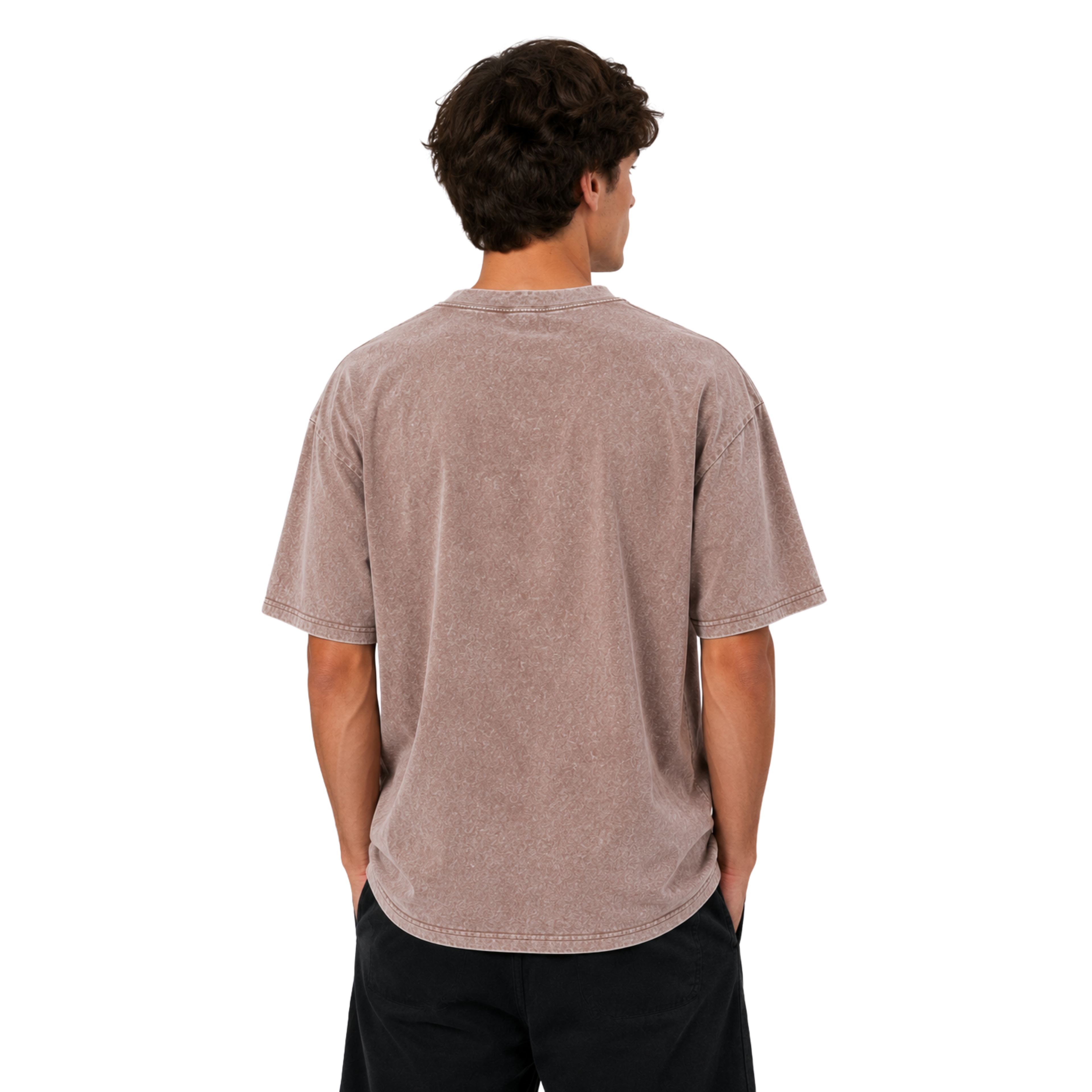 Oversized Vintage Cotton T-Shirt – Brown