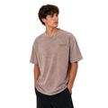Oversized Vintage Cotton T-Shirt – Brown