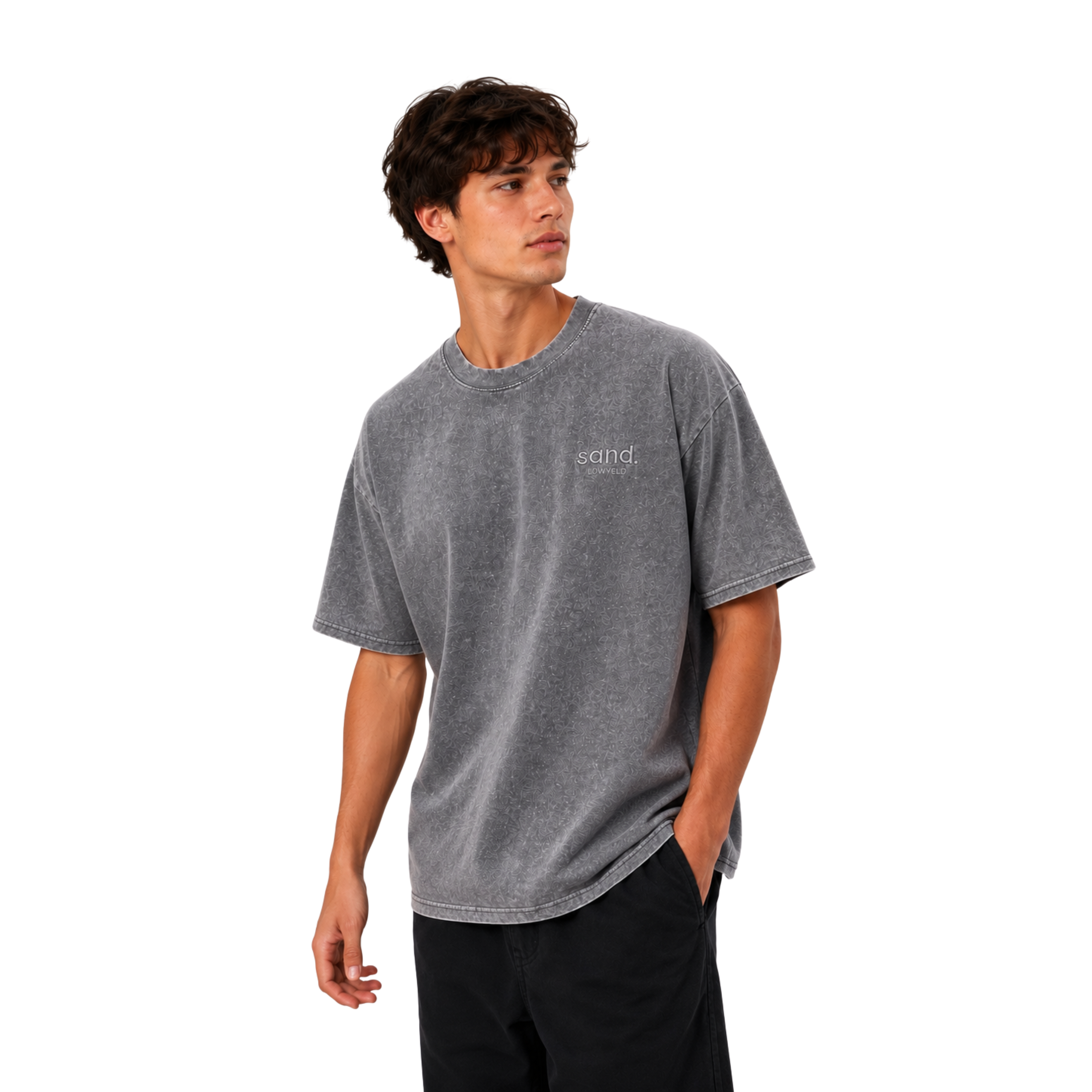 Oversized Vintage Cotton T-Shirt – Charcoal