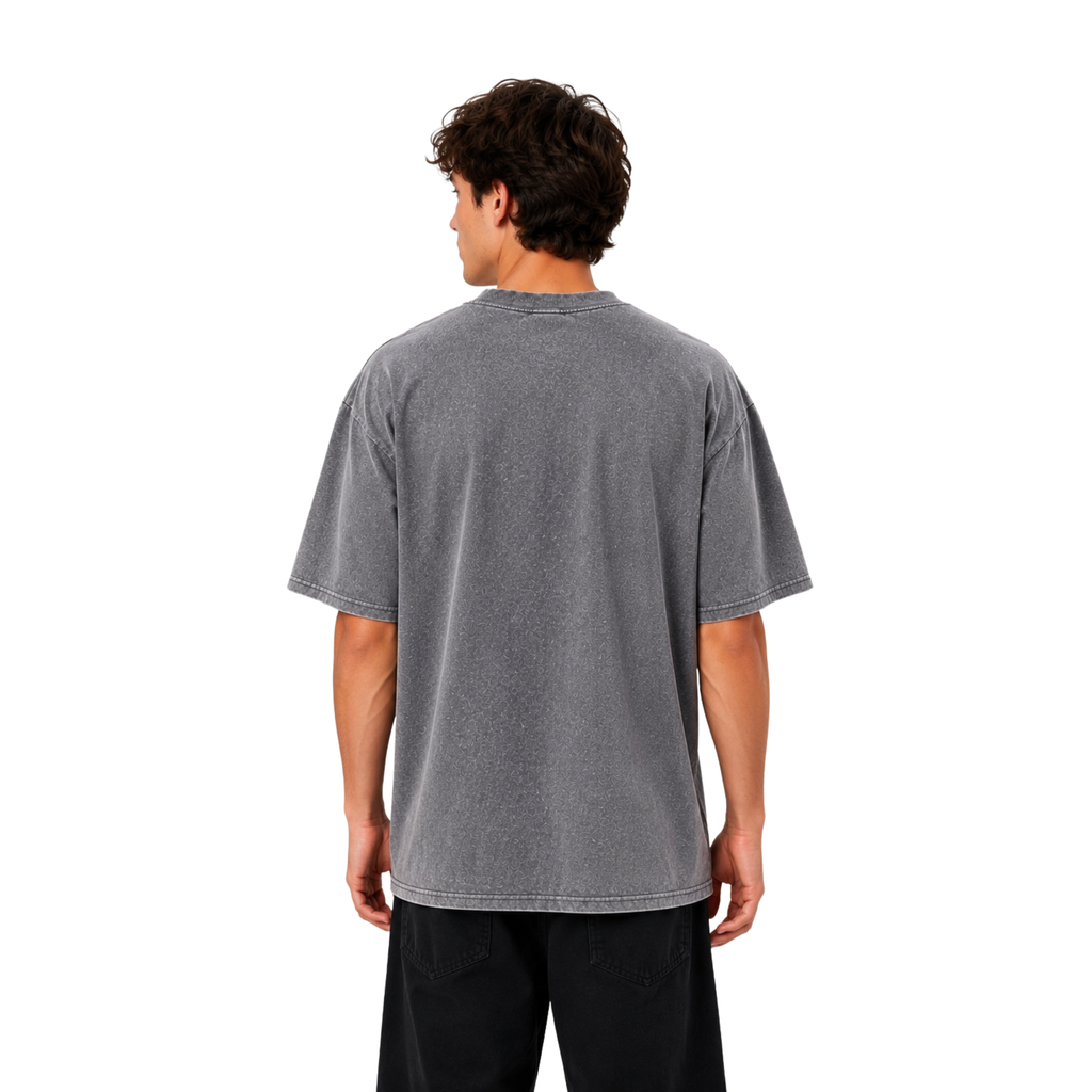Oversized Vintage Cotton T-Shirt – Charcoal