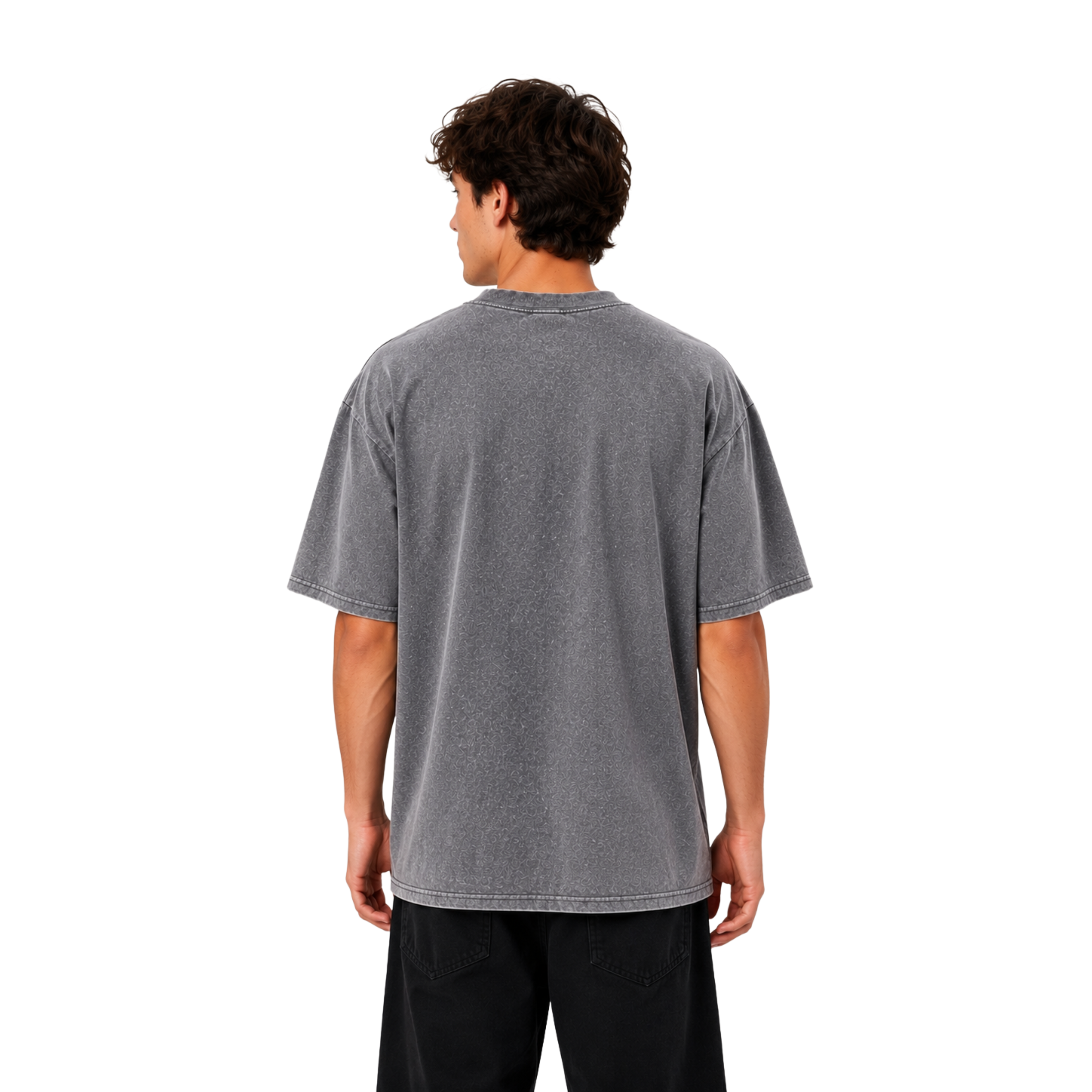 Oversized Vintage Cotton T-Shirt – Charcoal